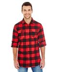 Burnside Men's 8210 Yarn-Dyed Long Sleeve Flannel Shirt (Medium, Red/Black Buffalo)