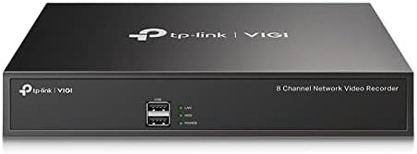 TP-Link VIGI 8 Channel Network Video Recorder, 24/7 Continuous Recording, 5MP, Remote Monitoring, H.265+/H.265/ H.264+/H.264, ONVIF, HDD Interface, 10 TB,Two-Way Audio