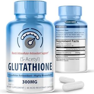 S-Acetyl L-Glutathione 300mg – 60 Acid-Resistant Capsules, High Bioavailability S Acetyl Glutathione Supplements for Liver & Skin Health, Supplement Antioxidant Support Capsules
