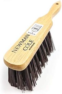 Newman and Cole Natural Wooden Hand Brushes - Choose from Hard Stiff Bristle Brush or Soft Brush with Natural or Synthetic Bristles (1 x Hard Synthetic Bristle Hand Brush)