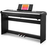 Donner Digital Piano Keyboard 88 Keys Weighted Semi with Piano Stand, Beginner Electric Piano Full Size with Triple Pedal, DEP-10S