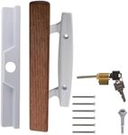 Brixwell 13-154wk Patio Door Handle with Key Cylinder White Finish