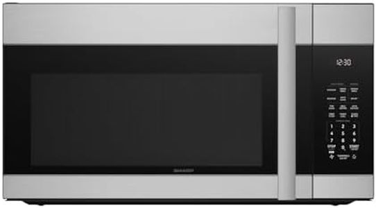 SHARP SMO1754JS Over the Range Microwave Oven with 13.6" Carousel Turntable, 30-inch, 1.7 Cubic Feet, 1,000 Watt, 300CFM Fan, Sensor Cooking, Edge to Edge Black Glass with Stainless