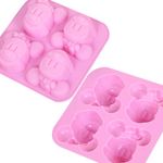 Funwaretech® Silicone Chocolate Mould, Cartoon Mouse Shaped Non-Stick Baking Moulds, 4 Cavities DIY Cake Topper Moulding Fondant Chocolate Desserts Ice Candy Jelly Candles Moulds，Mickey