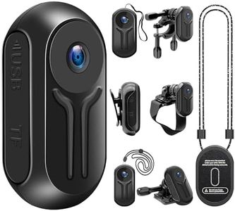 1080P Sports Action Camera with 64GB Card, Mini Body Camera Wearable Action Body Cam, Portable Recorder with Magnetic Back Clip