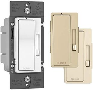 Legrand radiant RH4FBL3PTCCCV6 0-10V Preset Decorator Rocker Dimmer Light Switch with Locator Light for Flourescent Light Fixtures, Single Pole/3-Way, White/Light Almond/Ivory (1 Count)