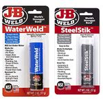 JB Weld Jb8277 Waterweld Under Water Adhesives, Off White 2 oz, 1 Pack & J-B Weld 8267UK SteelStik Epoxy Putty