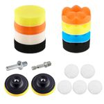 17 PcsCar Polishing Pads for Drill Polishing Kit, 80mm Wool Sponge Car Buffing Pads for Drills, Drill Buffer Attachment, Car Polishers and Buffers for Auto Polisher Waxing Sanding +Drill Adapter