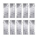 10Pcs Gauge Thickness Metal Sheet, Double Sided Wire Metal Gauge Measurement Tool Portable Metal Gauge Stainless Steel Plated Size Inspection Tools Paint Thickness Gauge Welding Tool Accessories