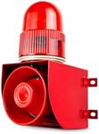 Industrial Sound and Light Alarm Siren - LED Strobe Warning Light 120dB Loud Horn Outdoor Security Siren 25W AC110V