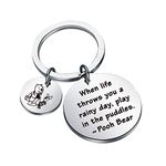 Friend Bear Keychain Friendship Gift Friend Keychain Inspirational Gifts When Life Throws You a Rainy Day Play in The Puddles