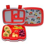 Bentgo Kids Prints Leak-Proof, 5-Compartment Bento-Style Kids Lunch Box - Ideal Portion Sizes for Ages 3 to 7 - BPA-Free, Dishwasher Safe, Food-Safe Materials - 2021 Collection (Trucks)