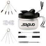 SAGUD Airbrush Clean Kit, Airbrush Cleaning Pot, Cleaning Kit with Glass Cleaning Pot Holder, Airbrush Cleaning kit for Air brush Gun Washing