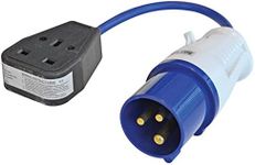 Faithfull FPPFLYLEAD Fly Lead Converter 16A Plug to 13A 3 Pin Socket 240v 35cm Lead