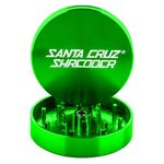 Santa Cruz Shredder Metal Herb Grinder Knurled Top for Stronger Grip 2-Piece 2.7" (Green)