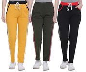 SHAUN Women's Regular Fit Cotton Trackpants (831W3_YAK_Multicolor_XL)