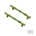 FEEIMOL 2 Pieces Cabinet Handles Bamboo Shape Handles Drawer Knobs Pulls Furniture Door Handles Kitchen Cupboard Closet Pulls T Handles Hole Distance 96mm