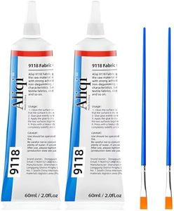 FALEIOR Fabric Glue Permanent, 2*60 ML Washable Clear Clothing Glue, Super Fabric Adhesive for Rhinestones, Patches, Clothes, Denim, Leather, Polyester, Fabrics, Doll Repair, Flannel, Cotton（2pcs） (2)