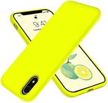 for iPhone XR Case,OTOFLY[Silky and Soft Touch Series] Premium Soft Silicone Rubber Full-Body Protective Bumper Case Compatible with Apple iPhone XR 6.1 inch Fluorescent Yellow