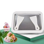 longziming Ice Cream Plate for Making Ice Cream Rolls from Ice Cream, Includes 2 Scoops, White Ice Plate