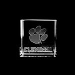 Fan Frenzy Gifts NCAA Clemson University Tigers Laser Engraved Crystal Cube