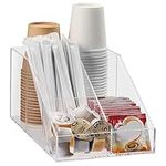 Navaris 4 Compartment Coffee Organiser - Sugar, Creamer, Tea Supplies - Office & Kitchen Countertop Organisation