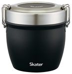 Skater STLBD8AG-A Antibacterial Insulated Stainless Steel Lunch Box, 28.7 fl oz (800 ml), Black