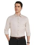 Symbol Premium Men's Cotton Smart Casual Shirt (Regular Fit | Solid Oxford | All Day Fresh) (SP-M-S24-CS-103_Beige_L)