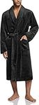 CQR Men's Soft Collar Fleece Robe, 