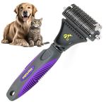 Hertzko Pet Dematting Tool Removes Loose Undercoat, Mats, and Tangled Hair - Cat Matted Fur Remover for Cats and Dogs - Dogs and Cat Knot Remover, Dogs and Cat Dematting Tool and Deshedding (Grey)