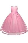 YMING Girl's Dress Flower Dress Formal Bridesmaid Dress Party Christening Princess Dresses,Pink, 6-7 Years