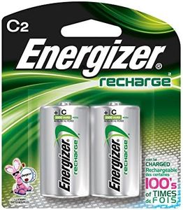 Energizer e2 C2 NiMH Rechargeable Batteries, C, 2/pack - Pack of 6 Total of 12 Batteries