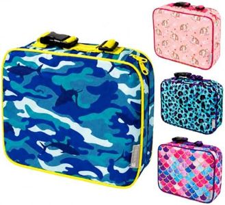 Premium Insulated Lunch Box for Boys- Built to Last w/Solid Metal Frame, Heavy-Duty Zippers & Thick Tear-Resistant Waterproof Fabric Sleeve w Clip on Handle, Kids Cooler Sleeve Bag Fits Bento Box