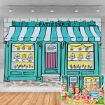 AOSTO 6.5x5ft Patisserie Shop Backdrop for Photography French Cake Party Decorations Background Cupcake Store Photo Backdrops for Baby Shower Children Birthday Portrait Photoshoot Props W-3665