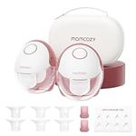 Momcozy M6 Breast Pump Hands Free Mobile Style, Wearable Breastfeeding Pump Ideal Rhythm for More Milk, DoubleFit Flange More Fit & Discreet with 3 Modes & 9 Levels, 24mm(2 Count, Cozy Red)