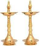 BENGALEN Brass Diya Kerala Samai 11 Inch Traditional Oil Lamp Deepak Lamp Kutthu vilakku Panchmahal Deepam for Pooja Mandir Diwali Indian Puja Wedding Return Gift Items Set of 2