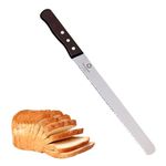 14 Inch Bread Knife for Homemade Bread - 10 Inch Sharp Serrated Stainless Steel Blade for Precision Slicing - Pastry Knife and Serrated Knife for Home Bakers