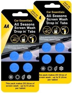 AA Car Essentials - 8 x All Seasons Screenwash Tablets - makes up to 40 litres - Effective to -4C - Save on Plastics