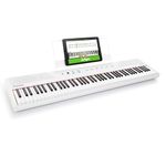 Alesis Recital White 88 Key Digital Piano Keyboard for Beginners with Semi Weighted Keys, Built-In Speakers and Piano Lessons