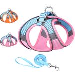 AMIR Cat Harness and Leash for Walking, Summer Escape Proof Soft Adjustable Vest Harnesses for Small Medium Cats, Reflective Strips Jacket for Cat Walking- Pink (Size XXS)