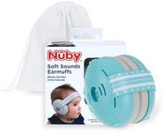 Nuby Soft Sounds Earmuffs - Adjustable Baby Earmuffs - Baby Essentials for Travel - Blue