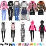 Miunana 17 Doll Clothes Outfits Accessories Including 5 Fashion Clothes 10 Shoes 2 Glasses for 11.5 inch Dolls