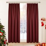 Deconovo Super Soft Curtains Thermal Insulated Pencil Pleat Blackout Curtains for Livingroom 46 x 54 Red Two Panels