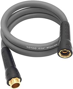 YOTOO Heavy Duty Hybrid Garden Lead in Water Hose 5/8-Inch by 5-Feet 150 PSI, Kink Resistant, All-Weather Flexible with Swivel Grip Handle and 3/4" GHT Solid Brass Fittings, Gray