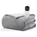 Homemate Electric Heated Blanket - 62"x84" Auto-Off Sherpa Flannel Blanket With 10 Heat Levels, Overheat Protection and ETL Certification