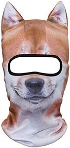 WTACTFUL 3D Animal Ears Balaclava Windproof Face Mask Protection for Skiing Snowboard Cycling Motorcycle Music Festivals Raves Halloween Party Summer Winter Cold Weather Outdoor Shiba Dog MEB-03