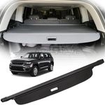 Retractable Cargo Cover Compatible with 2022 2023 2024 Jeep Grand Cherokee 5 seat (2 Row; WL) 4XE Trunk Cover Black