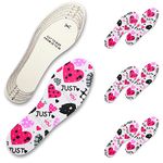 4 Pairs Kids Insoles, Insoles for Kids, Shoe Filler Toddler, Memory Sponge Insoles Breathable Latex Shoe Inserts, Cutting Size Soft Washable Replacement Insole,Prevent Blisters Calluses