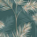 Green South Beach Palm Wallpaper Metallic Tropical