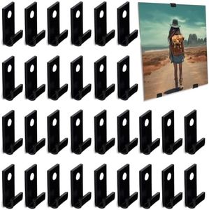 30 Pcs Acrylic Vinyl Record Wall Mount Vinyl Display Shelf Black Vinyl Record Holder Record Display CD Album Card Collection Record Shelves Office Home Wall Decoration